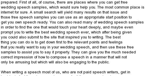 Writing a good speech for a wedding